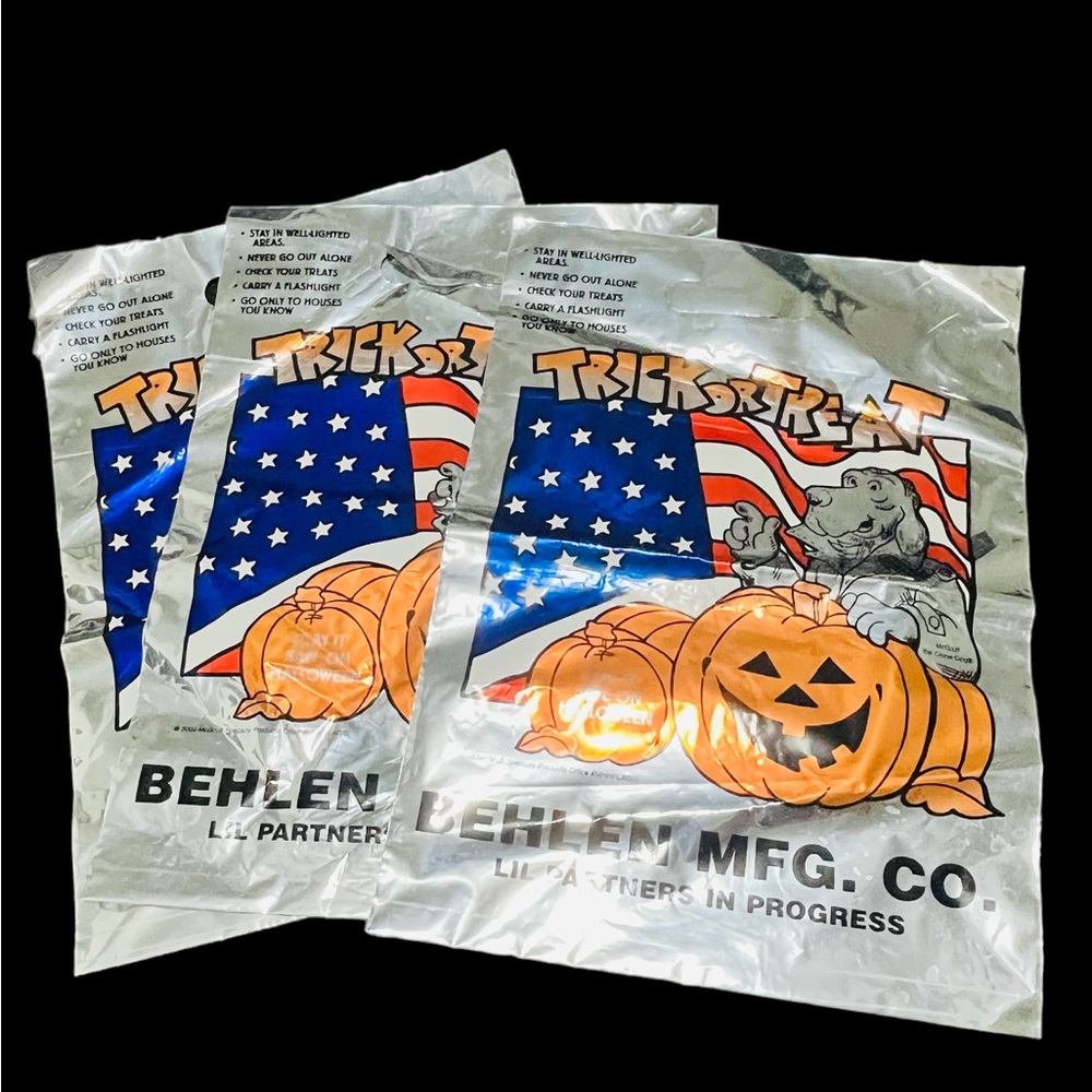 Halloween Trick or Treat Poly Plastic Bag Scruff McGruff 11"x 15" 2004 Lot Of 3